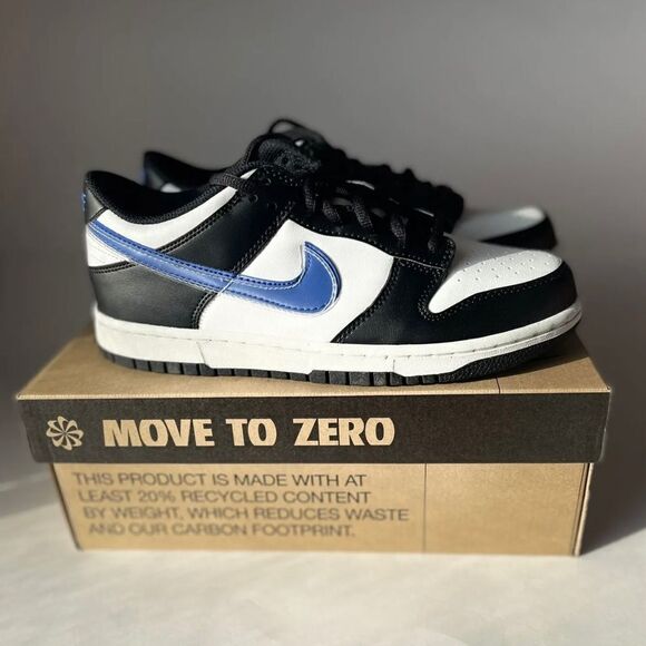 Nike Dunk Low GS Black White Game Royal FD0689-001 Size 4y 7y panda